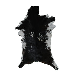 Striking Black & White Goat Skin Rug - Soft, Hypoallergenic, - Stylish Home Décor Accent - Celestial Leather Limited