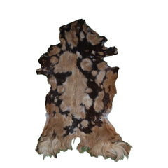 Handcrafted Tri-Color Goat Skin Rug - Soft and Durable for Elegant Interiors