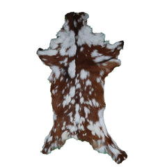 Natural Hair-On Dark Brown Goat Skin Rug - Elegant and Durable for Any Room