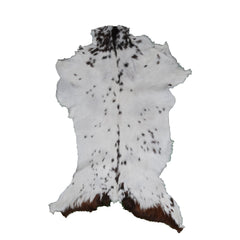 Luxury Brown & White Genuine Goat Hide Rug | Handcrafted Hair-On Goatskin | Eco-Friendly - Hypoallergenic | Premium Natural Goat Skin Rug
