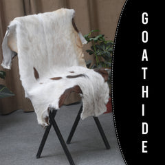 Brown Rug - Soft, Durable, and Eco-Friendly - Handmade Pure Goat Skin Floor Rug - Non-Slip Suede Back