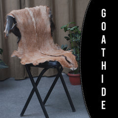 Goat Skin Rug: Tri-Color genuine Goat hide rug
