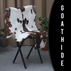 Premium Dark Brown Goat Hide Rug - Soft and Durable for Sophisticated Interiors