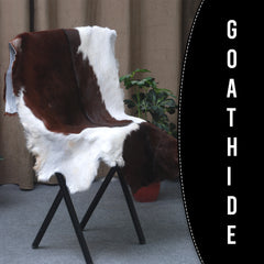 Stylish Dark Brown Goat Hide Rug - Perfect Accent for Contemporary Homes