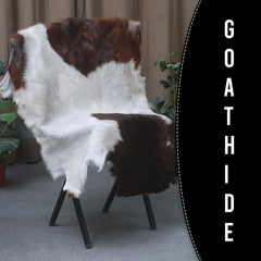 Dark Brown Rug - Soft, Durable, and Eco-Friendly - Handmade Pure Goat Skin Floor Rug - Non-Slip Suede Back