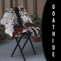 Premium Dark Brown Goat Hide Rug - Soft and Durable for Sophisticated Interiors