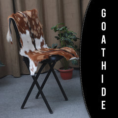 Goat Skin Rug: Tri-Color genuine Goat hide rug