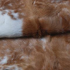 Luxury Brown & White Goat Hide Rug - Premium Hair-On Goat Skin Rug for Home Decor - Accent Pieces - Eco-Friendly and Hypoallergenic Rug - Celestial Leather Limited