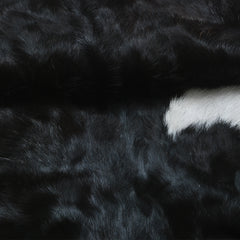 Luxurious Black and White Genuine Goat Skin Rug - Premium Hair-On Skin
