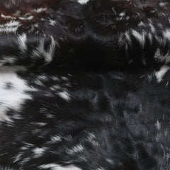 Modern Sophistication: Genuine Black and White Goat Skin Throw Rug for Home Decor - Non-Slippery Back, Hypoallergenic, and Unique Natural