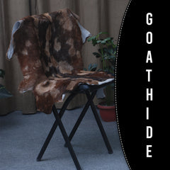 Goat Skin Rug: Tri-Color genuine Goat hide rug