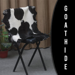 Authentic Hair-On Goat Skin Rug - Black and White Pattern for Luxe Décor