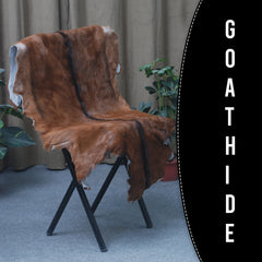 Dark Brown Rug - Soft, Durable, and Eco-Friendly - Handmade Pure Goat Skin Floor Rug - Non-Slip Suede Back