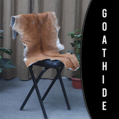 Luxury Brown & White Goat Hide Rug | Premium Hair-On Skin | Handpicked - Handcrafted | Non-Slip Suede Back | Sustainable - Eco-Friendly