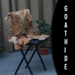 Goat Skin Rug: Tri-Color genuine Goat hide rug