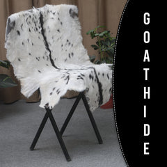 Goat Skin Rug, Black and white Handpicked for Quality, Unique Piece for Sale, Fast UK Delivery