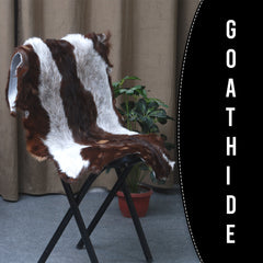 Stylish Dark Brown Goat Hide Rug - Perfect Accent for Contemporary Homes