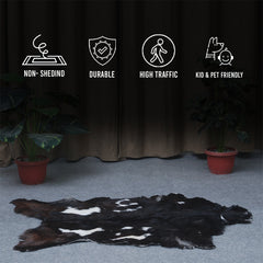 Goat Skin Rug, Black and white Handpicked for Quality, Unique Piece for Sale, Fast UK Delivery