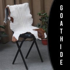 Handcrafted Dark Brown Goat Skin Rug – Authentic Elegance for Your Home