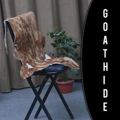Goat Skin Rug: Tri-Color genuine Goat hide rug