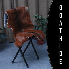 Luxurious Brown & White Goat Skin Rug - Soft, Durable, and Eco-Friendly - Handmade Pure Goat Skin Floor Rug - Non-Slip Suede Back