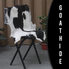 Goat Skin Rug, Black and white Handpicked for Quality, Unique Piece for Sale, Fast UK Delivery