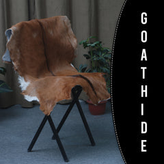 Dark Brown Rug - Soft, Durable, and Eco-Friendly - Handmade Pure Goat Skin Floor Rug - Non-Slip Suede Back