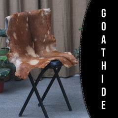 Handcrafted Dark Brown Goat Skin Rug – Authentic Elegance for Your Home