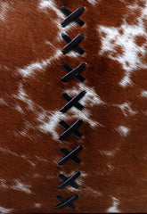 Stylish Brown & White Cowhide Shoulder Bag with Animal Print - Handmade Leather Tote for Women, Spacious - Fashionable Everyday Purse