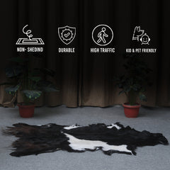 Hair-On Goat Skin Rug - Black and White Design for Unique Living Spaces