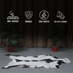 Hair-On Goat Skin Rug - Black and White Design for Unique Living Spaces