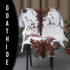 Dark Brown Rug - Soft, Durable, and Eco-Friendly - Handmade Pure Goat Skin Floor Rug - Non-Slip Suede Back