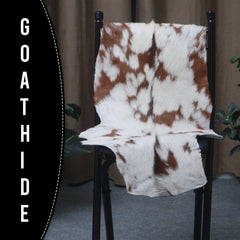 Stylish Dark Brown Goat Hide Rug - Perfect Accent for Contemporary Homes