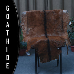 Dark Brown Rug - Soft, Durable, and Eco-Friendly - Handmade Pure Goat Skin Floor Rug - Non-Slip Suede Back