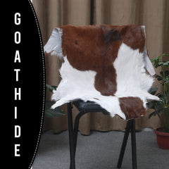 Natural Hair-On Dark Brown Goat Skin Rug - Elegant and Durable for Any Room