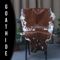 Authentic Dark Brown Goat Hide Rug - Unique Pattern for Modern and Classic Décor
