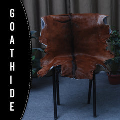 Luxurious Brown & White Goat Skin Rug - Soft, Durable, and Eco-Friendly - Handmade Pure Goat Skin Floor Rug - Non-Slip Suede Back