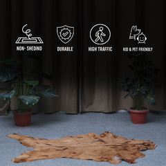 Natural Tri-Color Goat Hide Rug - Luxurious Accent for Rustic and Modern Spaces