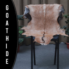 Goat Skin Rug: Tri-Color genuine Goat hide rug