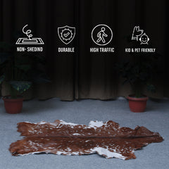 Natural Dark Brown Goat Hide Rug - Perfect for Modern and Rustic Spaces