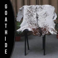 Authentic Hair-On Goat Skin Rug - Rich Dark Brown for Sophisticated Interiors