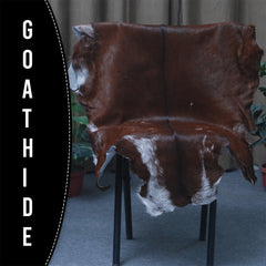 Premium Dark Brown Goat Skin Rug - Durable and Stylish Accent for Any Room