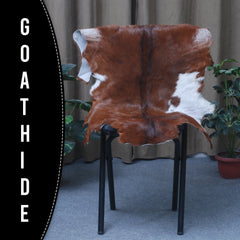 Premium Dark Brown Goat Skin Rug - Rustic Charm for Modern and Classic Interiors