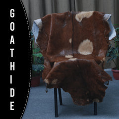 Natural Dark Brown Goat Hide Rug - Perfect for Modern and Rustic Spaces