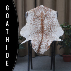 Authentic Hair-On Goat Skin Rug - Brown and White Pattern for Stylish Interiors