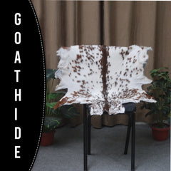 Premium Dark Brown Goat Skin Rug - Rustic Charm for Modern and Classic Interiors