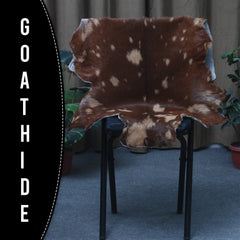 Handcrafted Dark Brown Goat Skin Rug – Authentic Elegance for Your Home