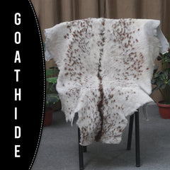 Luxurious Dark Brown Goat Skin Rug - Genuine Hair-On Leather for Elegant Décor