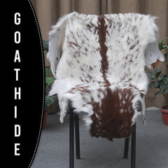 Authentic Hair-On Goat Skin Rug - Rich Dark Brown for Sophisticated Interiors