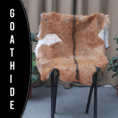 Natural Hair-On Dark Brown Goat Skin Rug - Elegant and Durable for Any Room